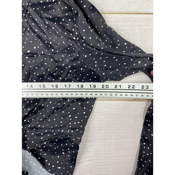Zara Womens Top Size L Black Animal Print Satin Tie Open Front Long Sleeve NWT - Picture 6 of 9